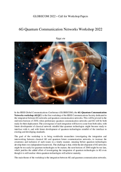 GLOBECOM 2022 – Call for Workshop Papers